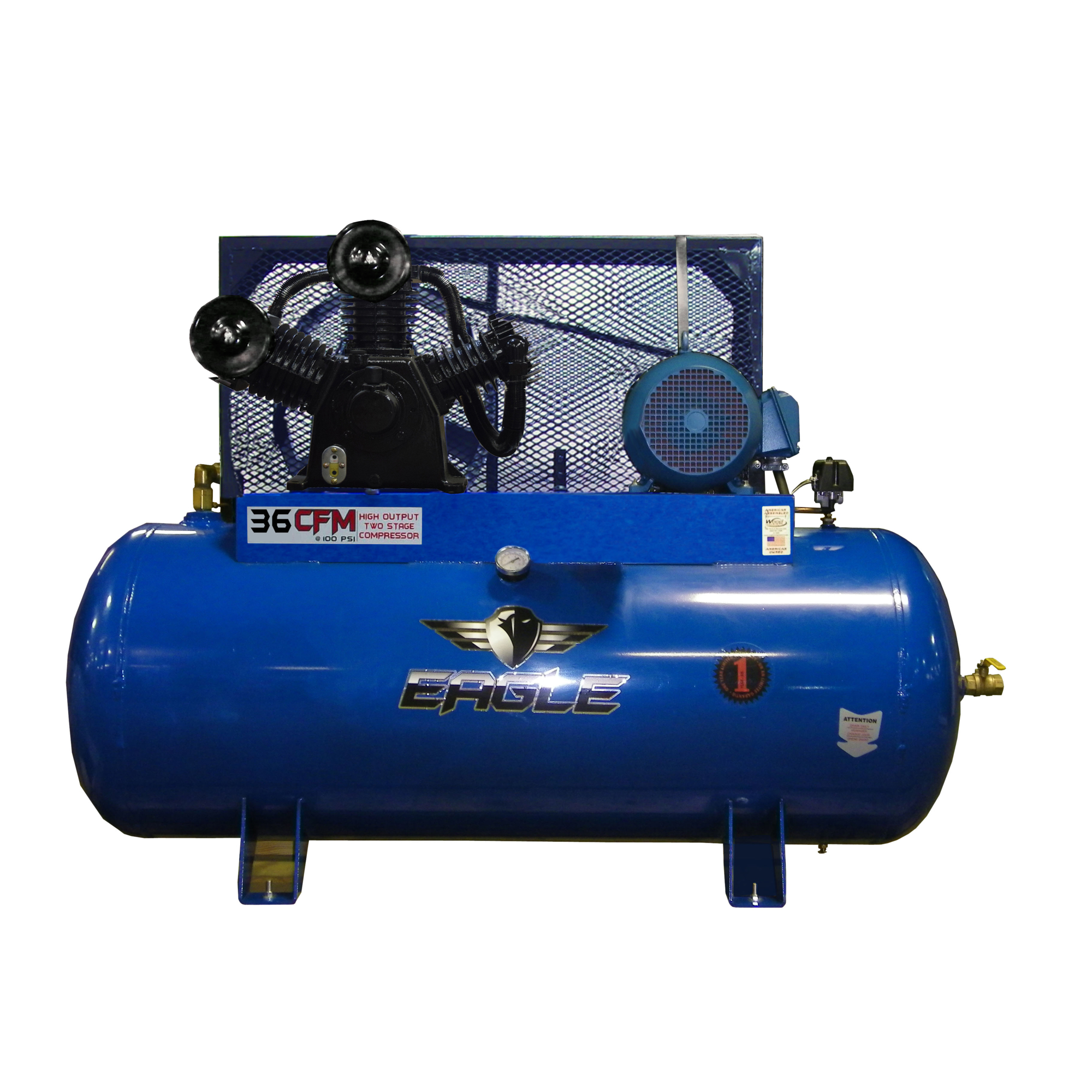 EAGLE, 120 Gallon 36 CFM Air Compressor, Horsepower 10 HP, Air Tank Size 120 Gal, Model# 103120H2-CS460